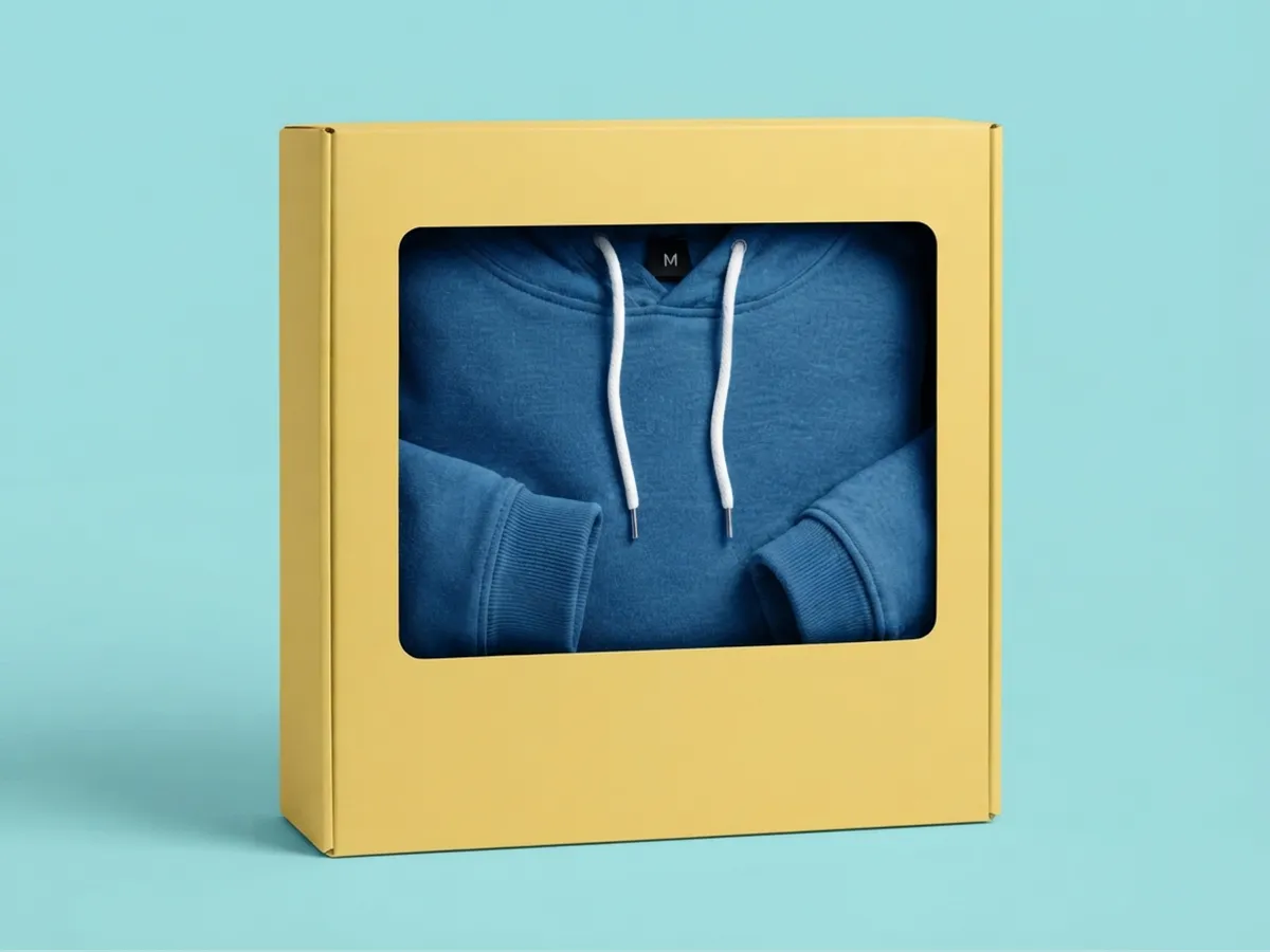custom hoodie packaging wiith window