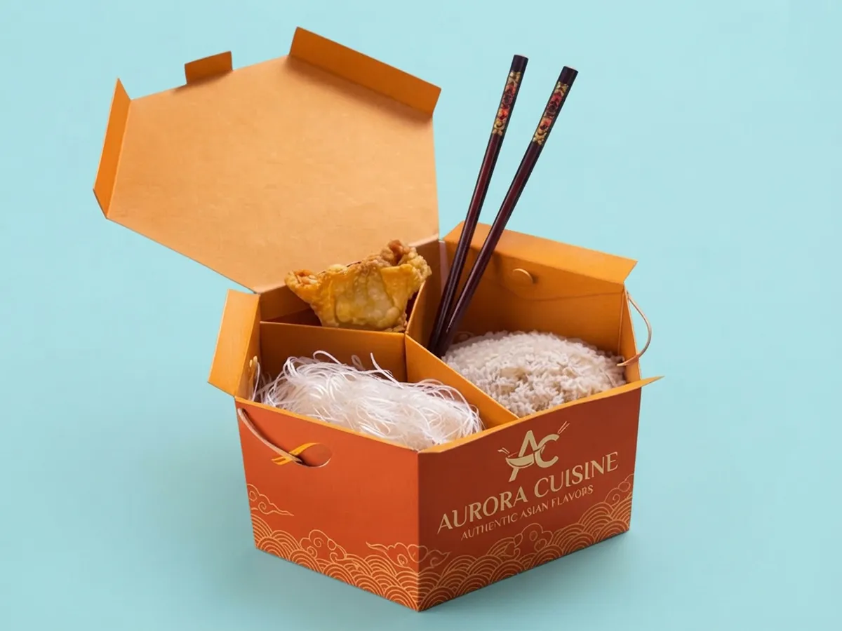 chinese takeout boxes with logo