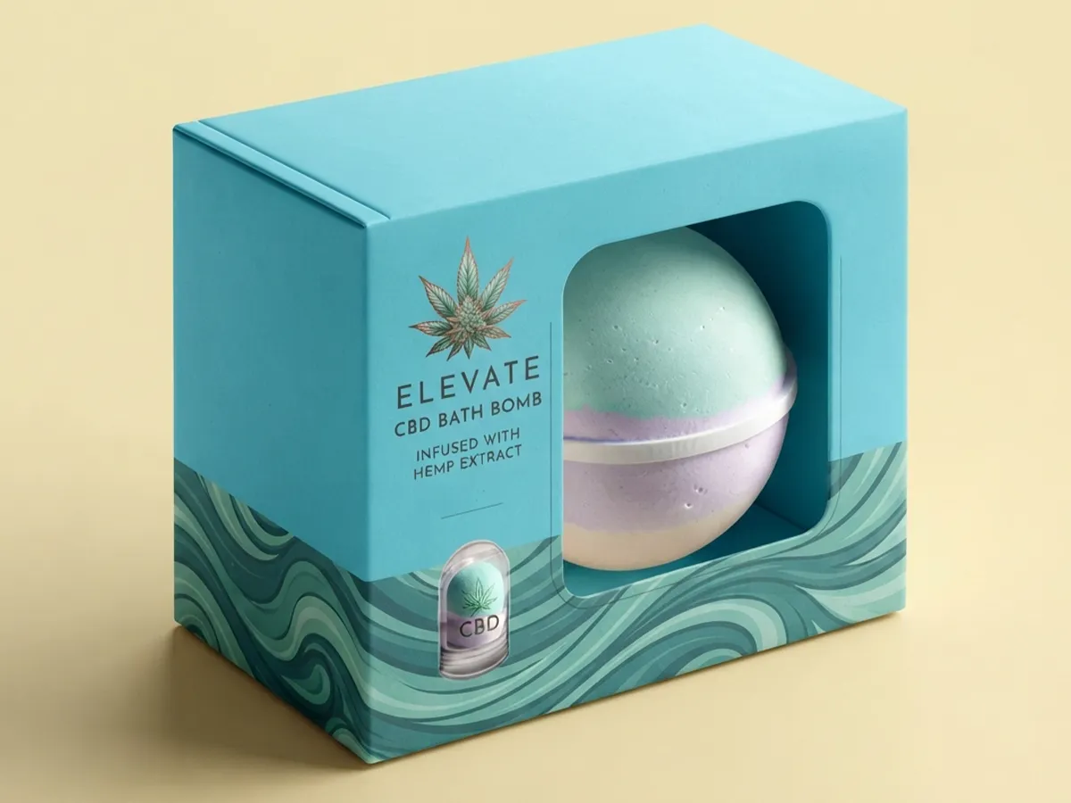 cbd bath bomb boxes with window