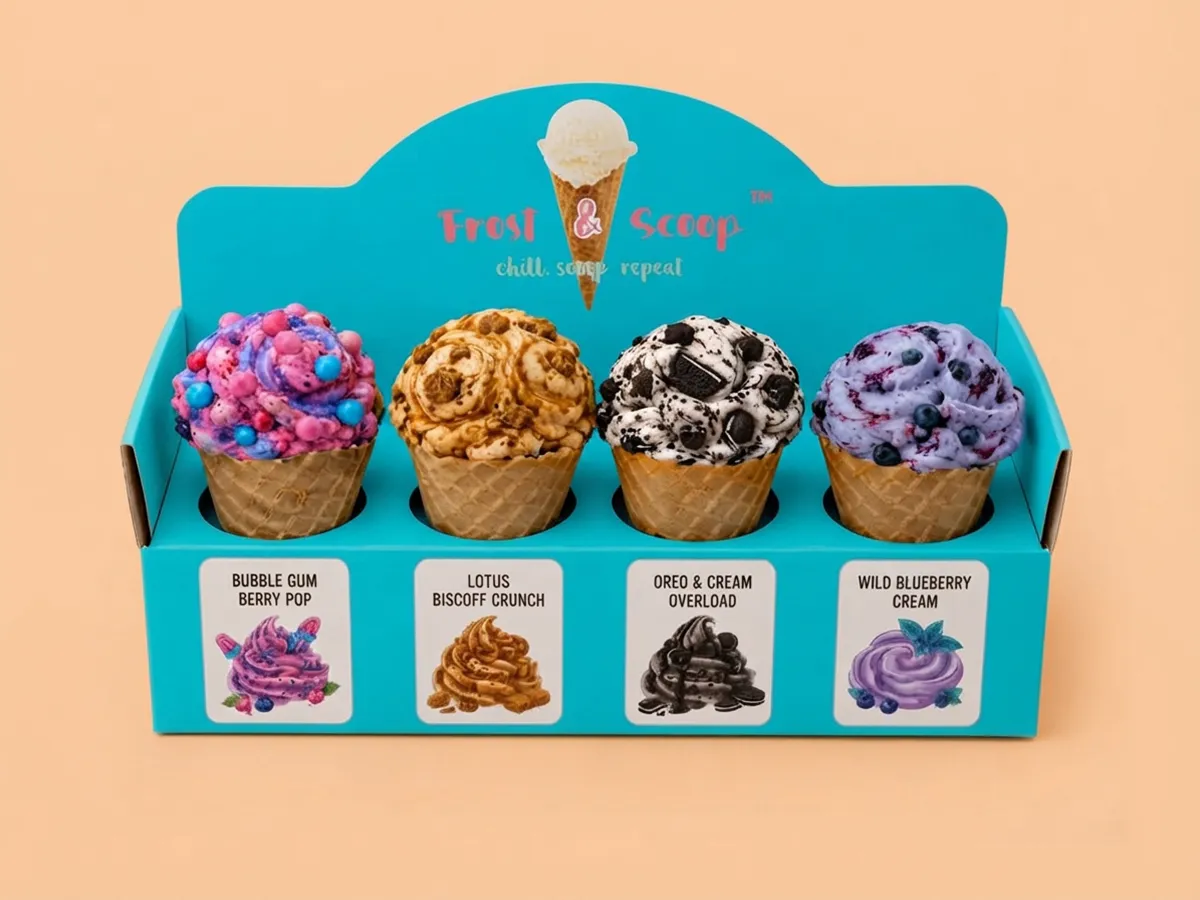 printed ice cream boxes