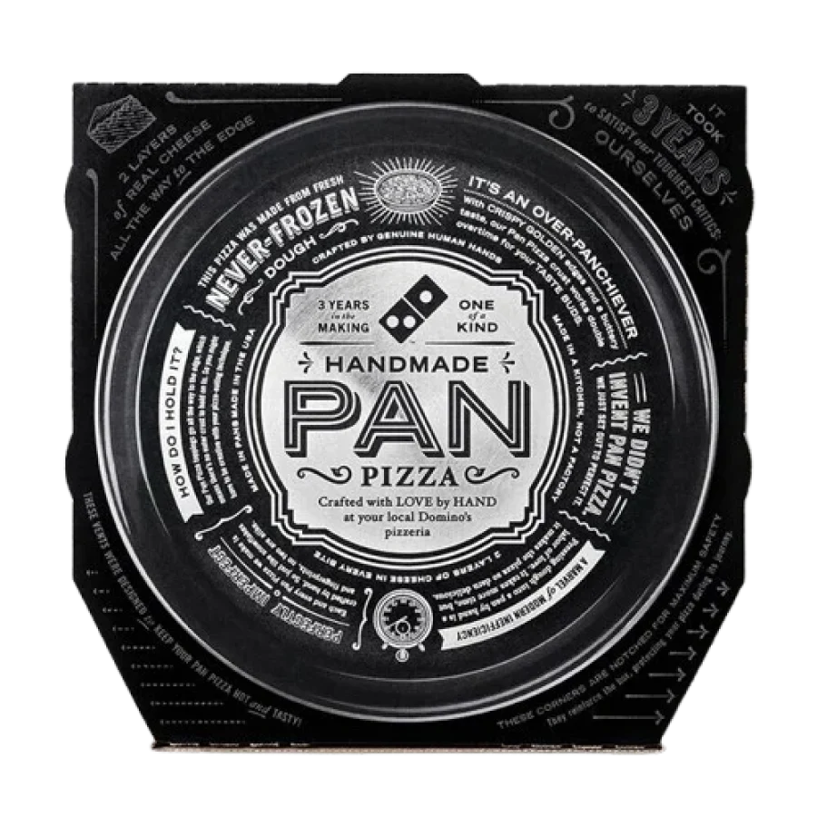 dominos black pizza box