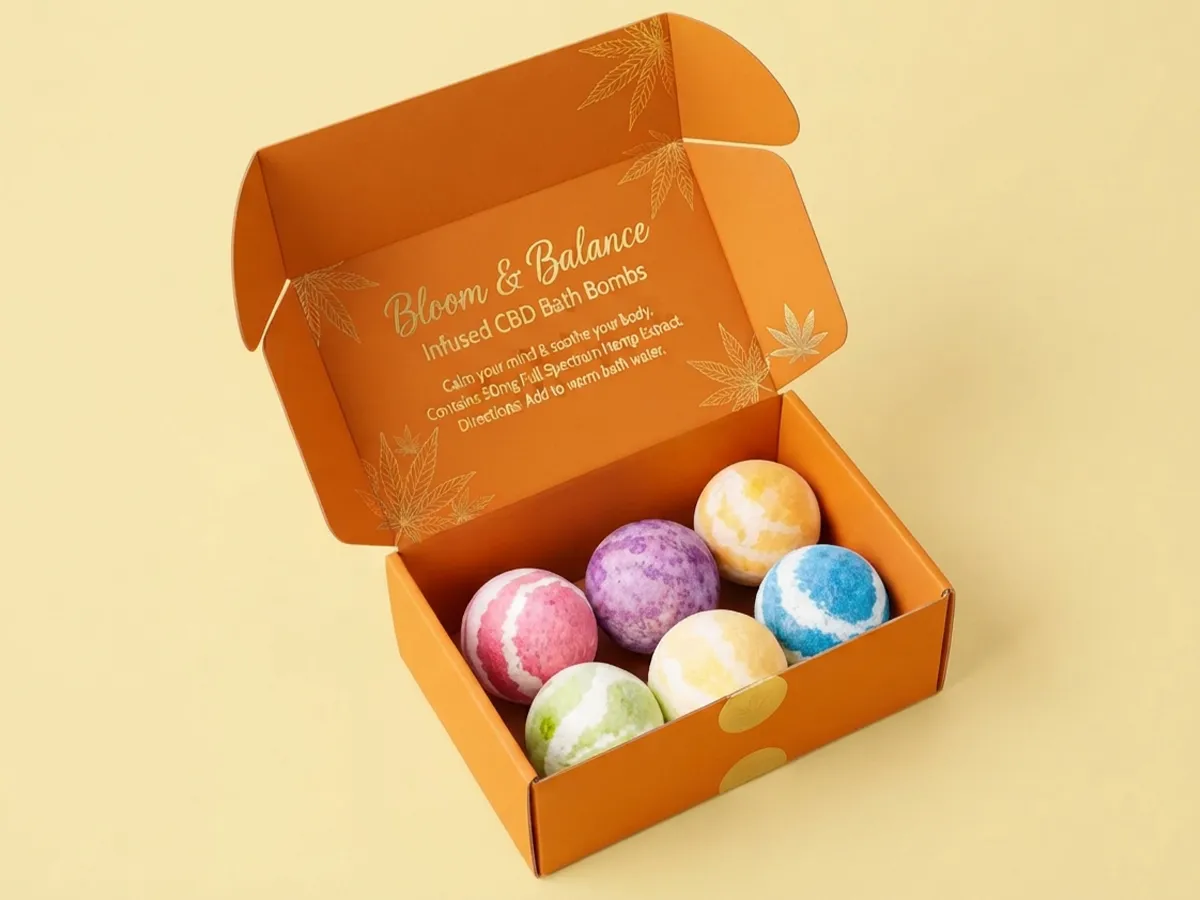 mailer style cbd bath bomb boxes